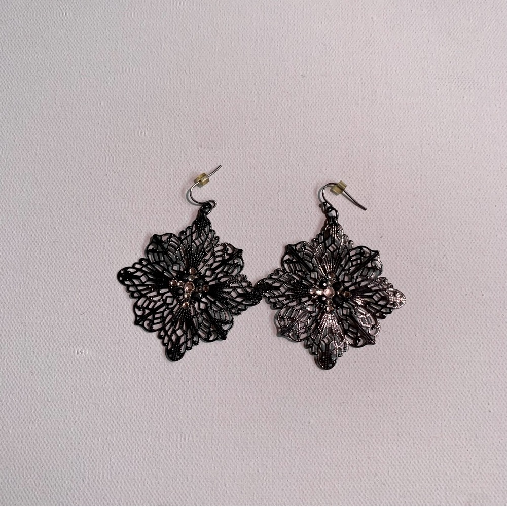 Dark Metal Dangle Earrings